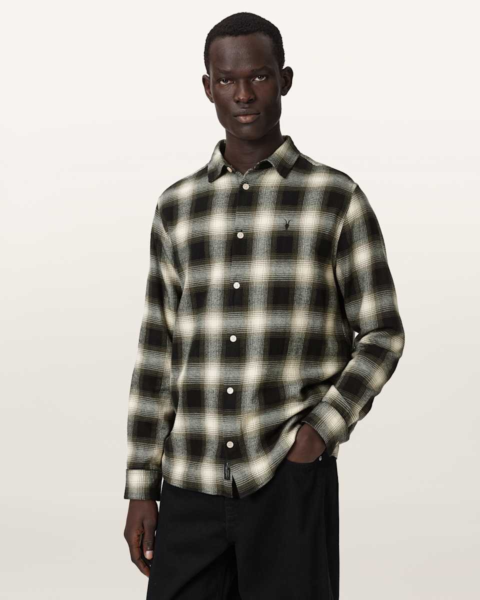 AllSaints Baseline Long Sleeve Check Shirt
