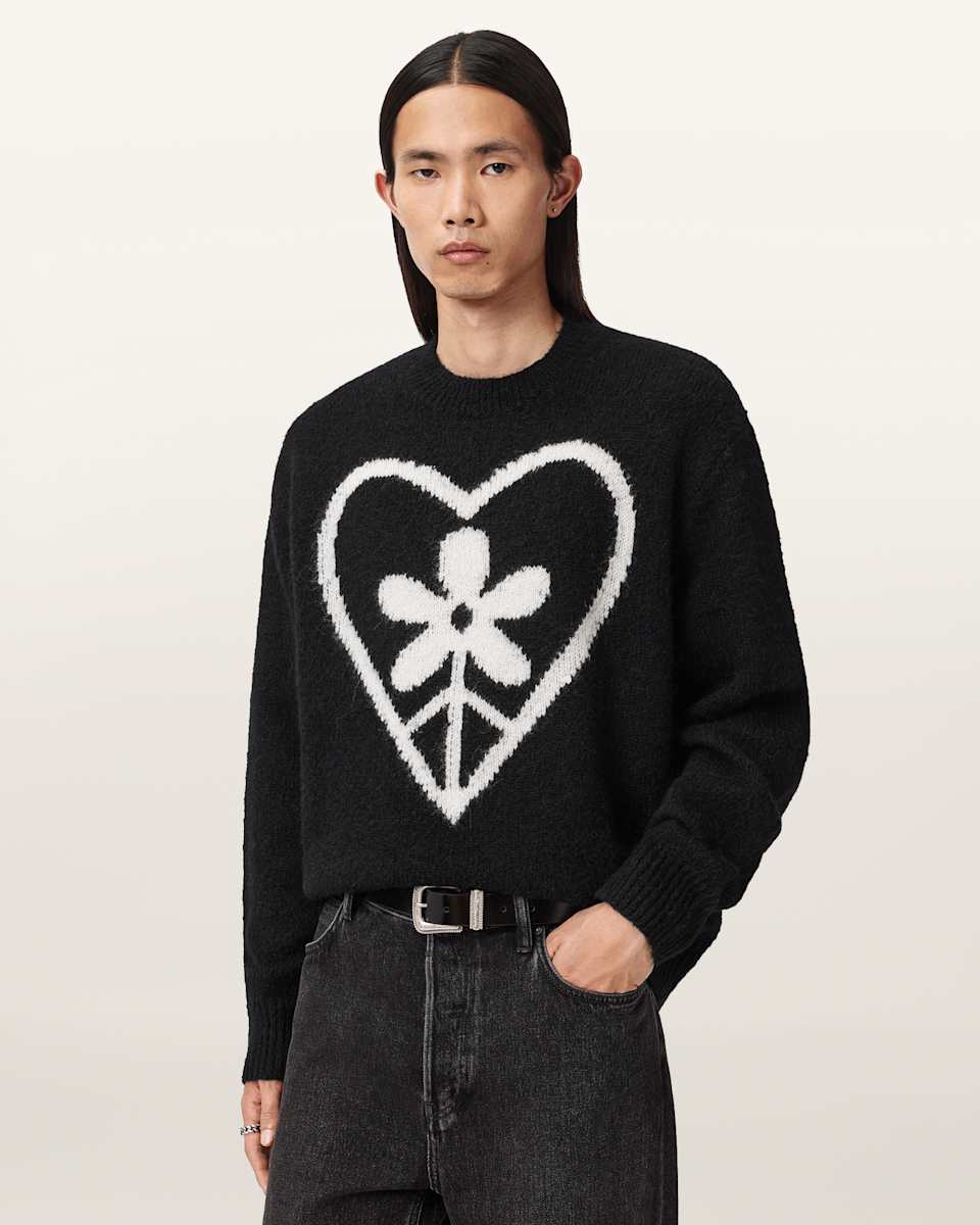 AllSaints Finden Oversized Jacquard Sweater