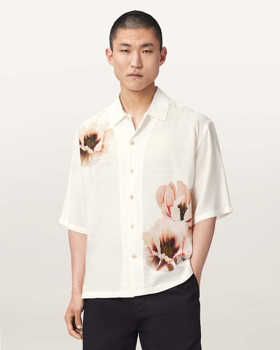 AllSaints Floraison Short Sleeve Oversized Shirt
