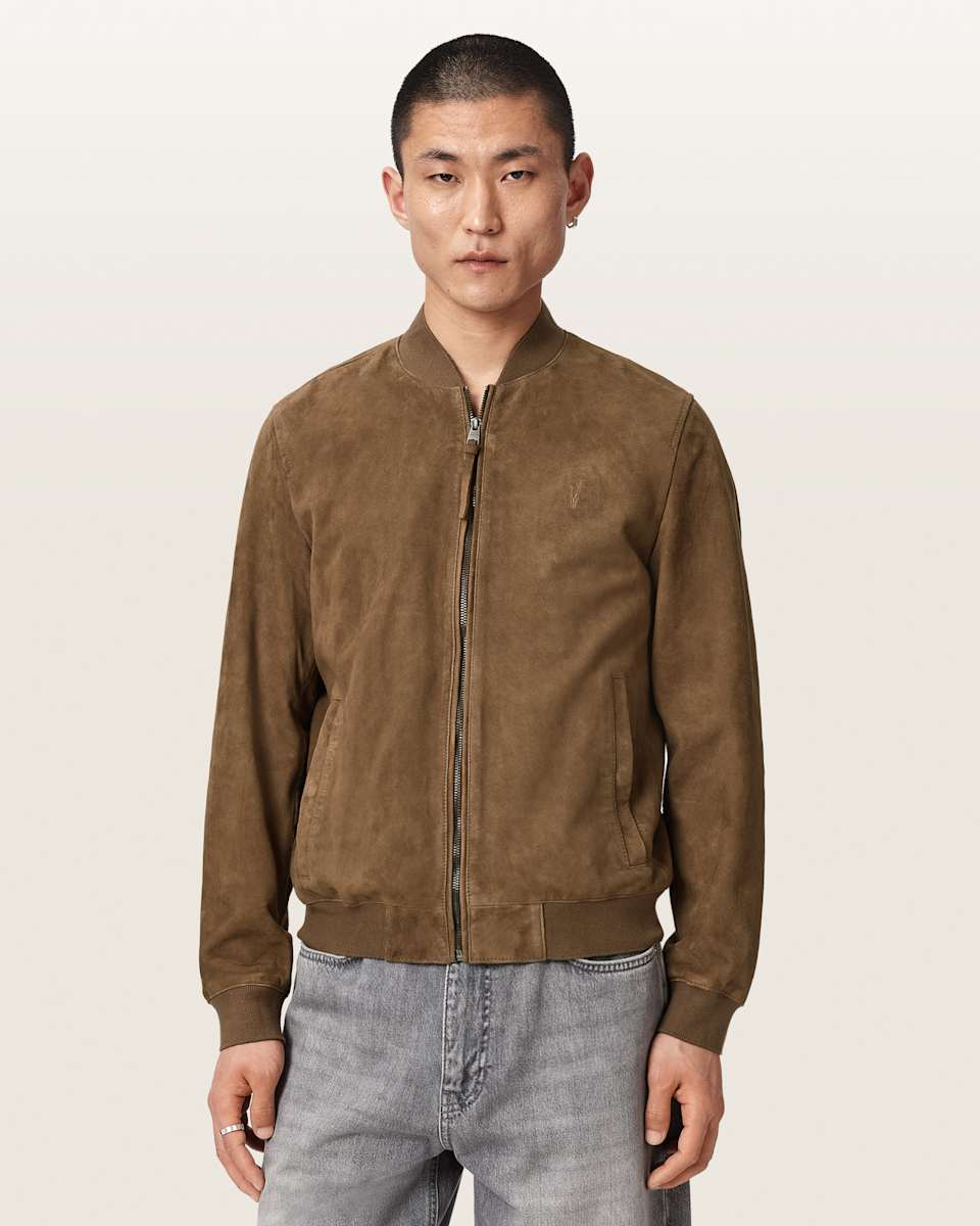 Morton Relaxed Fit Suede Bomber Jacket