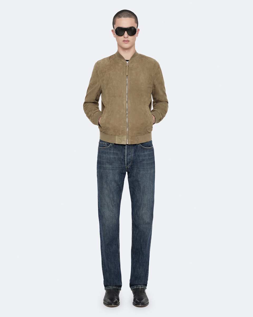 AllSaints Morten Relaxed Fit Suede Bomber Jacket