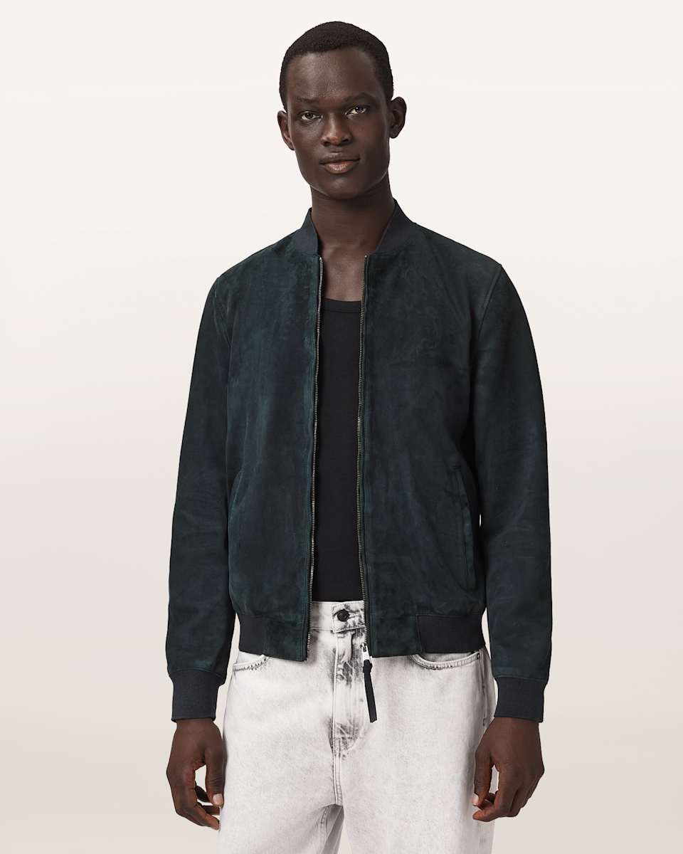 Morton Relaxed Fit Suede Bomber Jacket