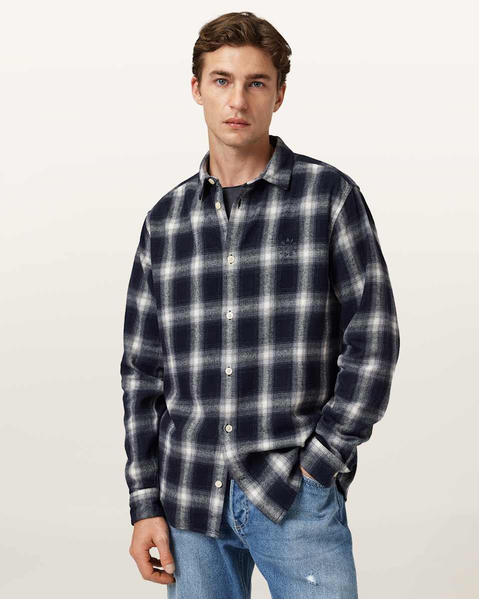 AllSaints Haven Check Long Sleeve Shirt