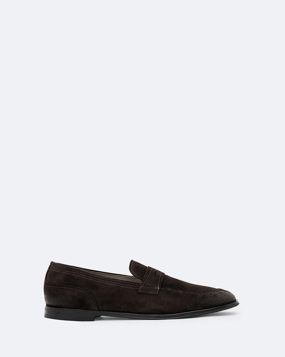 AllSaints Jules Hand-Stitched Suede Loafers