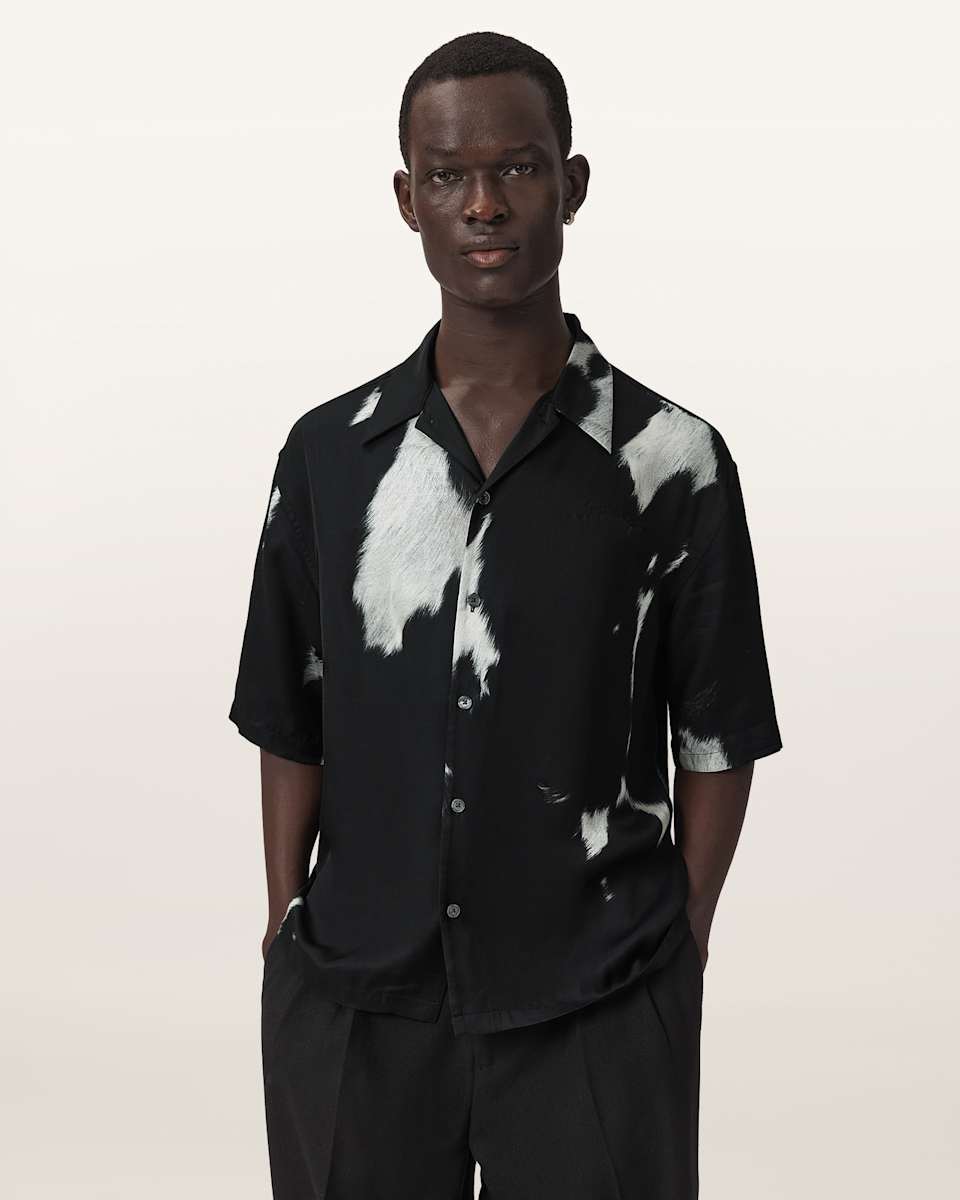 AllSaints Templar Oversized Short Sleeve Printed Shirt