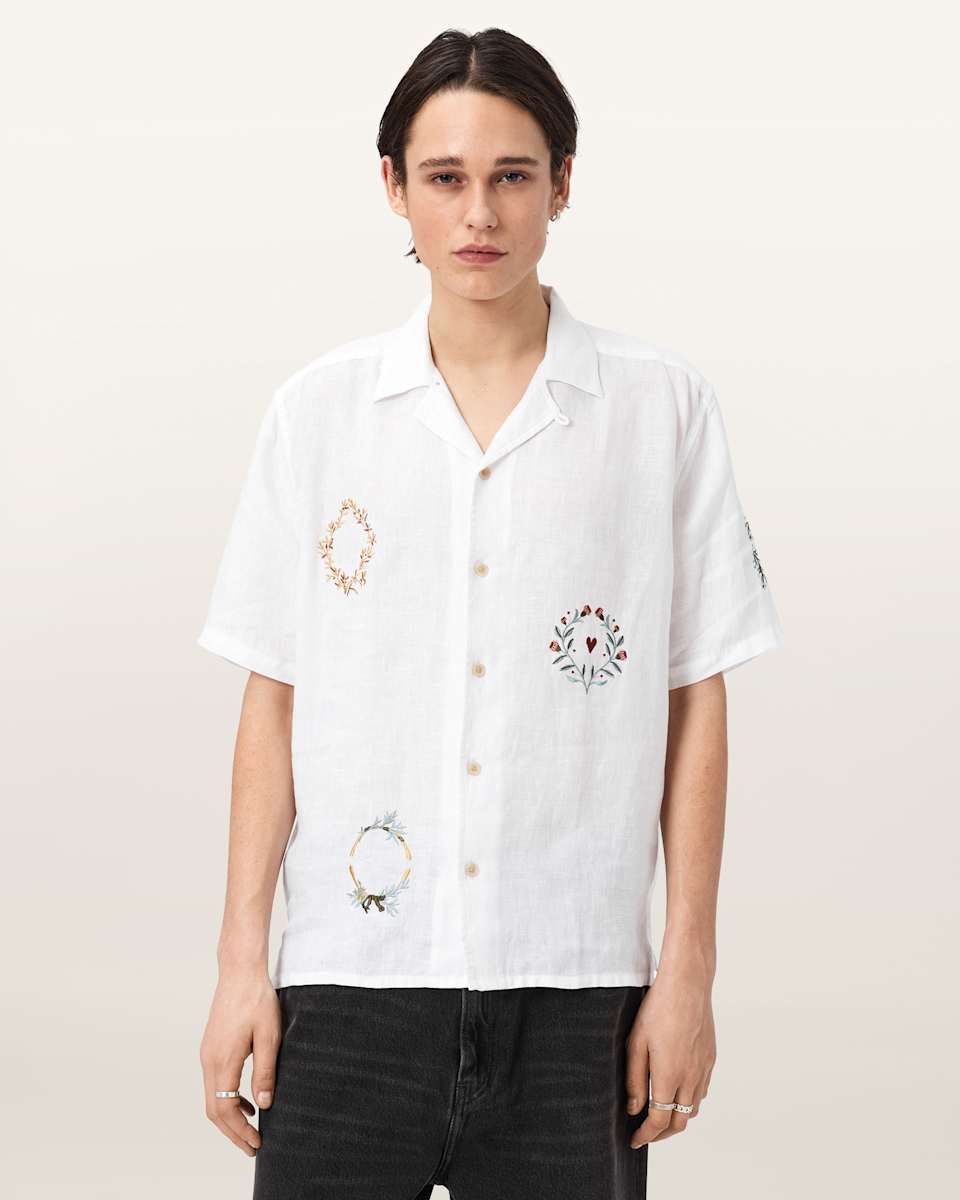 AllSaints Deck Linen Short Sleeve Shirt