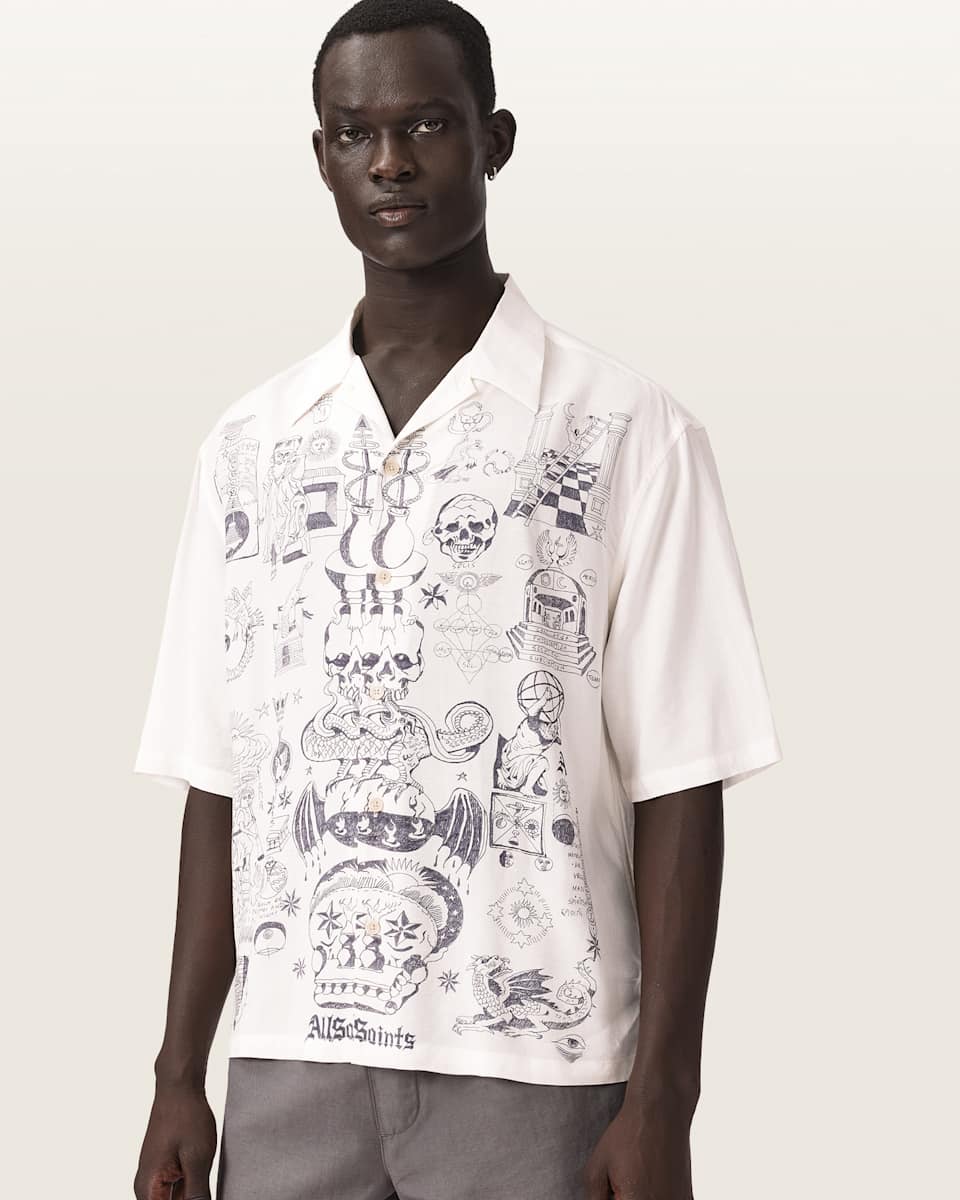 AllSaints Ignis Oversized Short Sleeve Printed Shirt