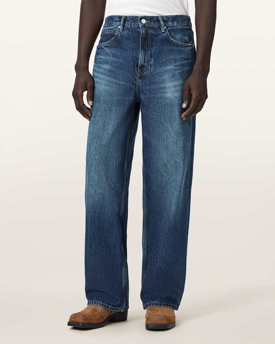 AllSaints Lenny Loose Fit Wide Leg Denim Jeans