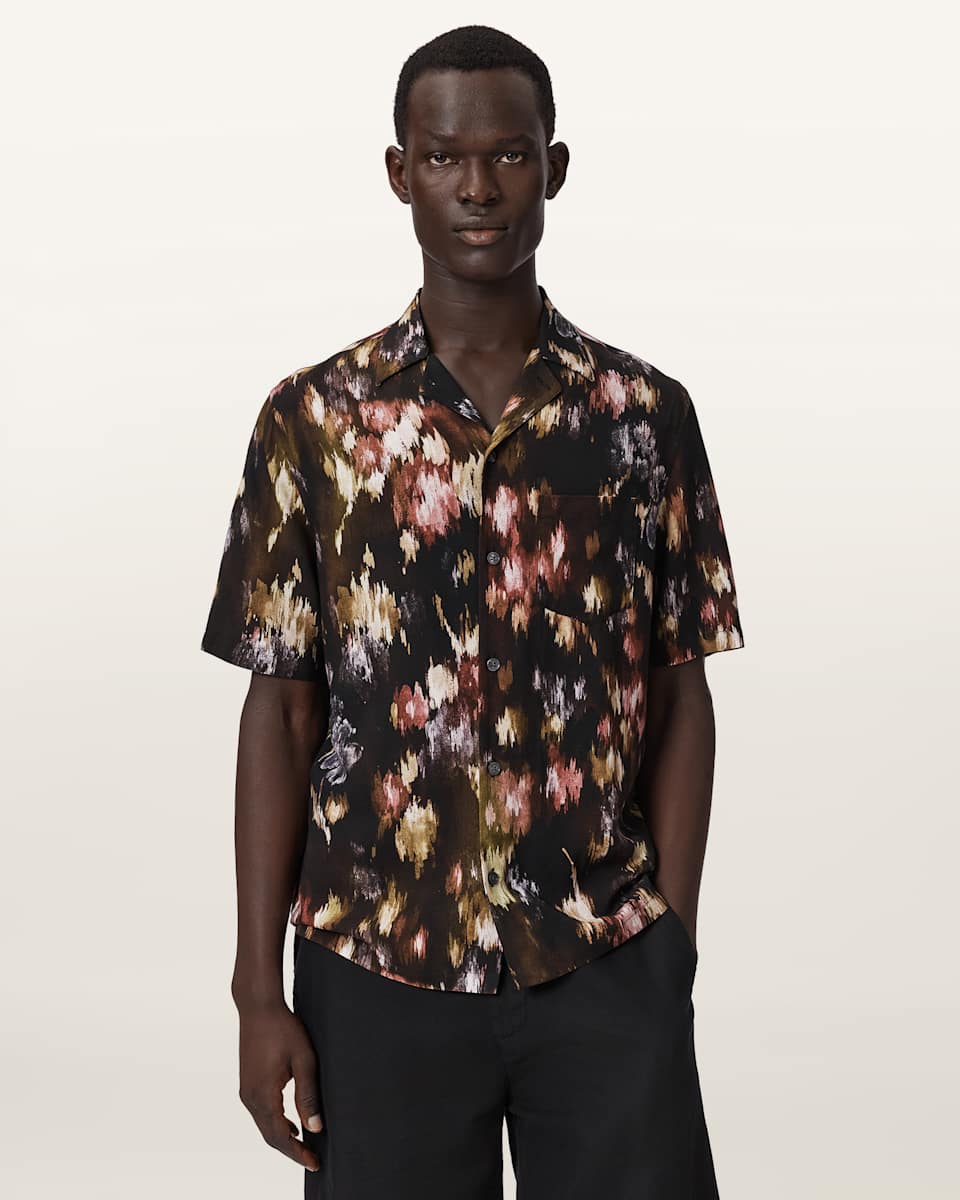 AllSaints Wildflower Short Sleeve Floral Printed Shirt