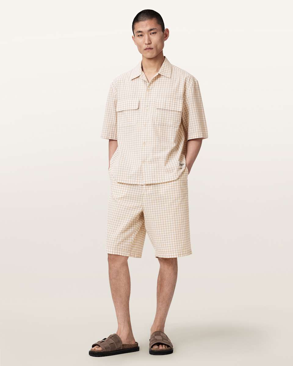 AllSaints Rockland Relaxed Fit Check Shorts