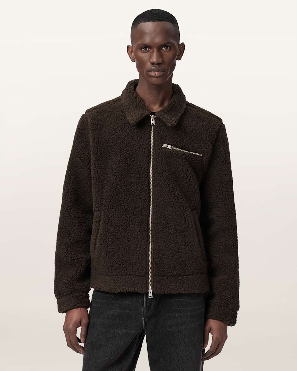 AllSaints Otis Sleeveless Sherpa Jacket