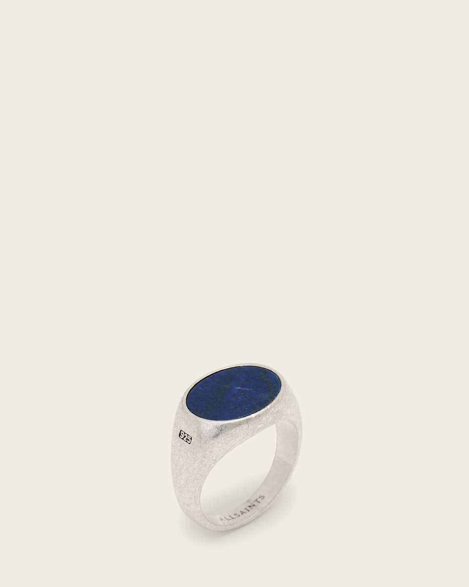AllSaints Owen Inky Blue Stone Sterling Silver Ring