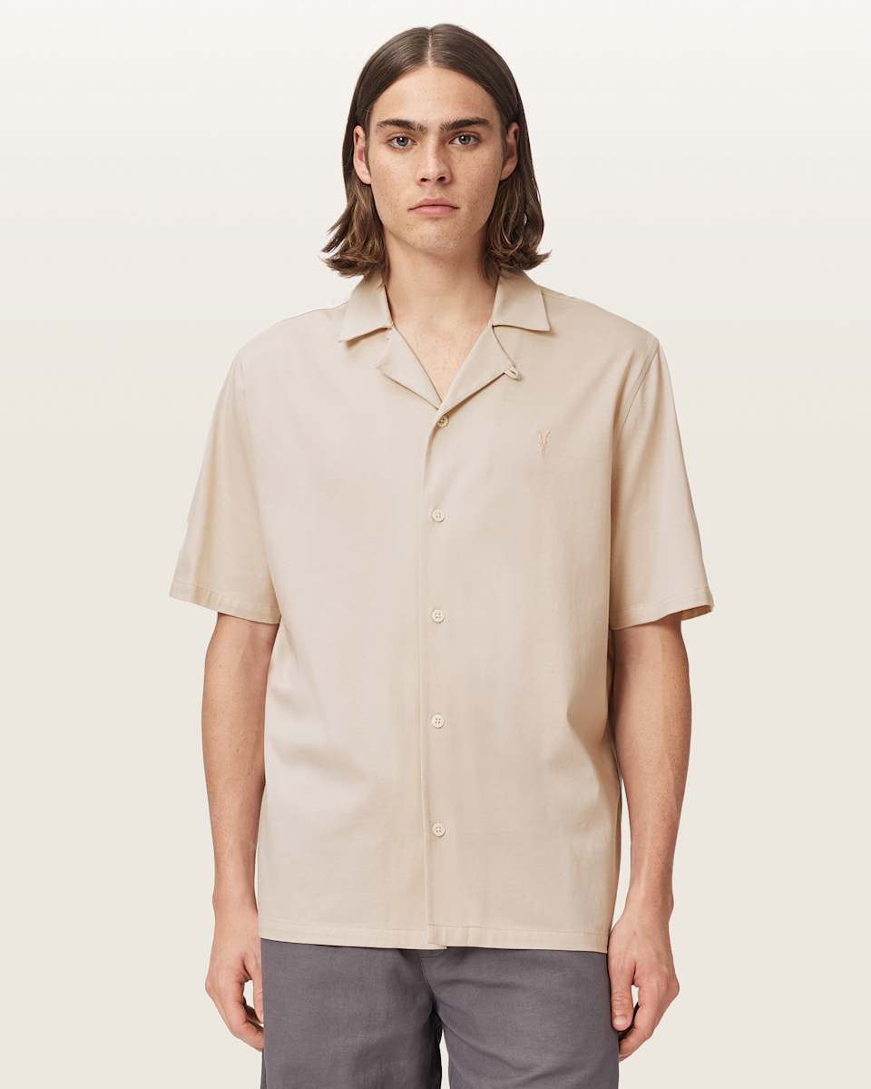 AllSaints Hudson Relaxed Fit Ramskull Shirt