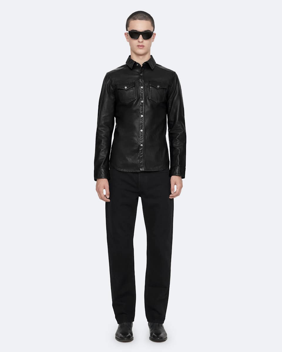 AllSaints Irwin Leather Shirt