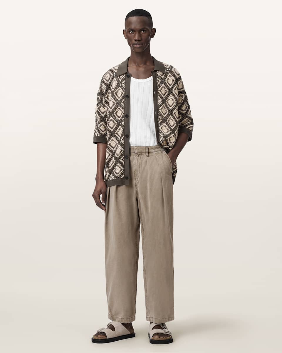 AllSaints Becco Tapered Leg Pleated Pants