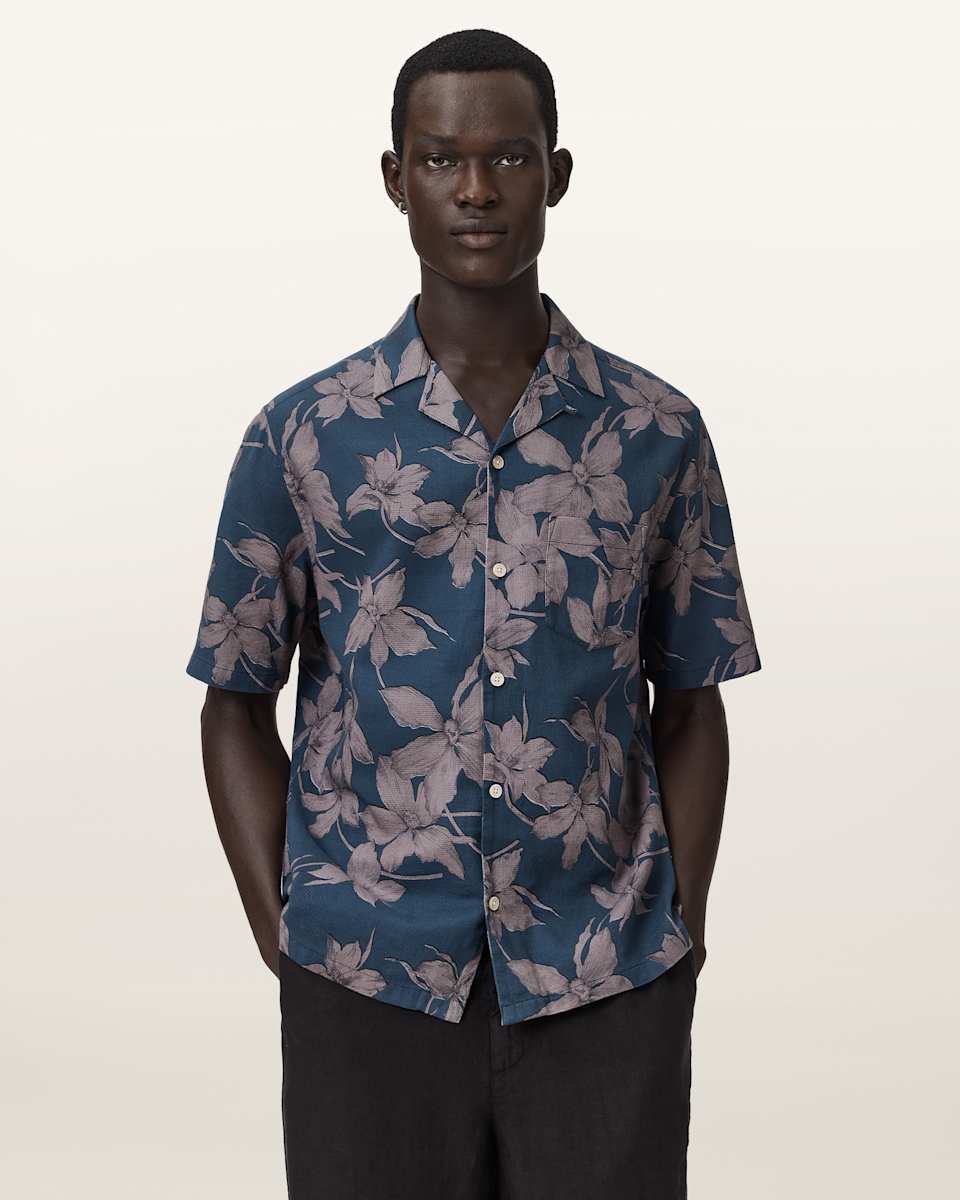 AllSaints Parterre Relaxed Fit Short Sleeve Shirt