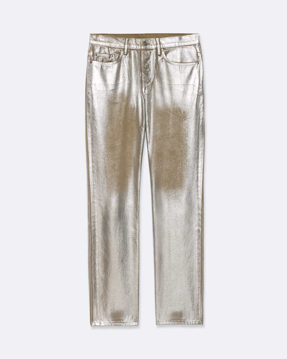 AllSaints Slim-Straight Leg Metallic Coated Jeans