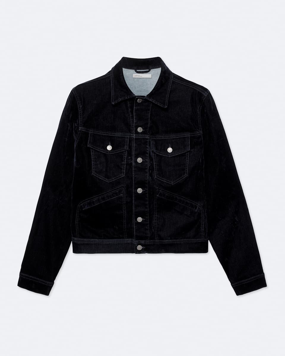 Flocked Denim Trucker Jacket