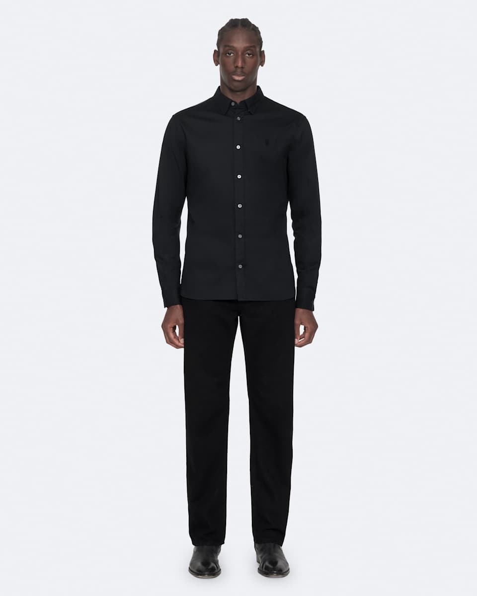 AllSaints Hawthorne Ramskull Stretch Fit Shirt