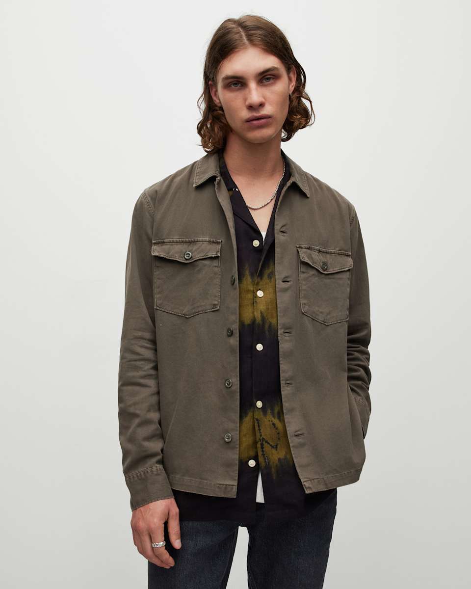 AllSaints Spotter Long Sleeve Military Overshirt