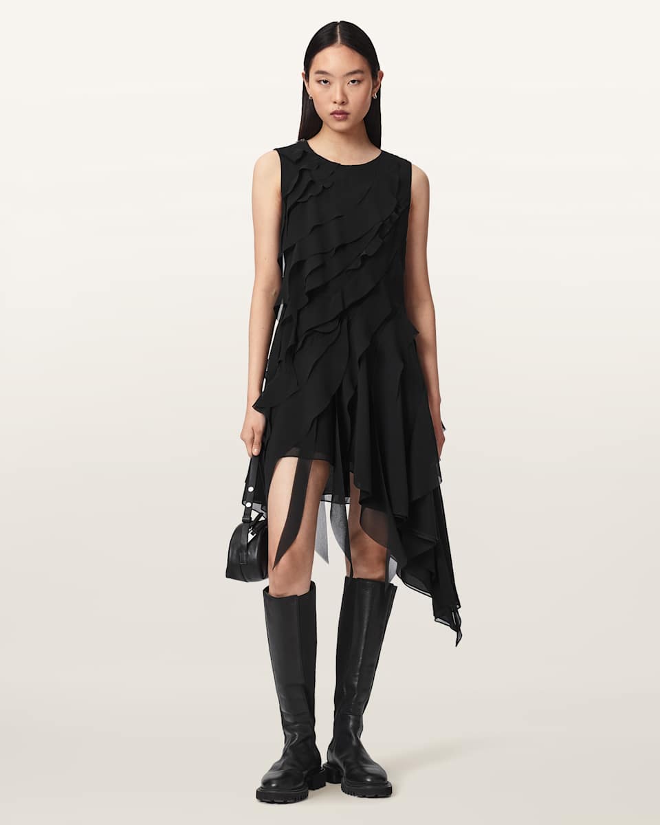 AllSaints Angie Panel Midi Dress