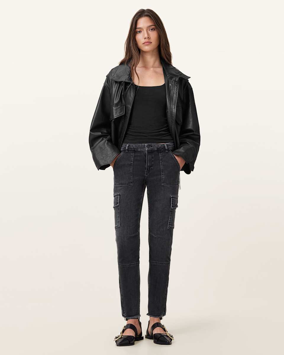 AllSaints Duran Skinny Denim Cargo Jeans