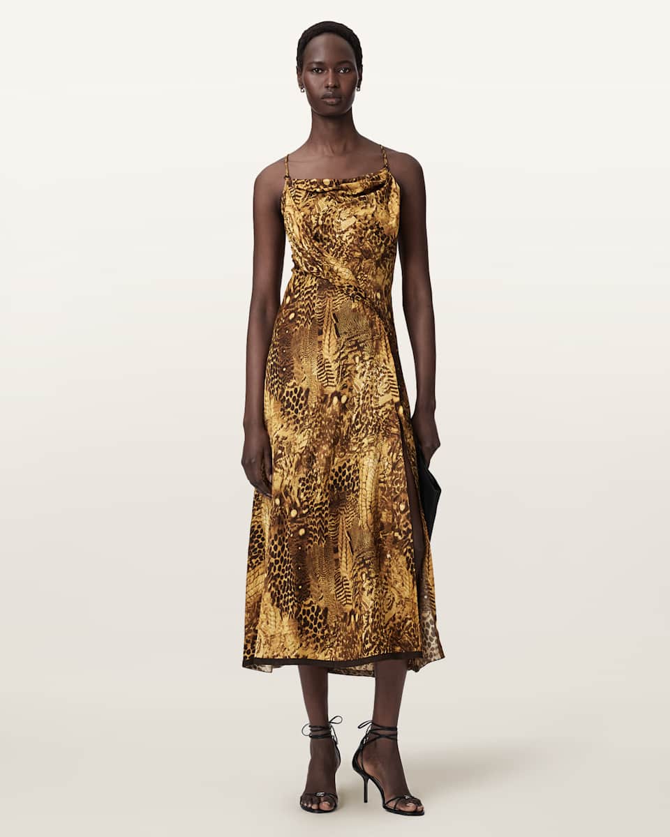 AllSaints Claire Leopard Print Maxi Dress