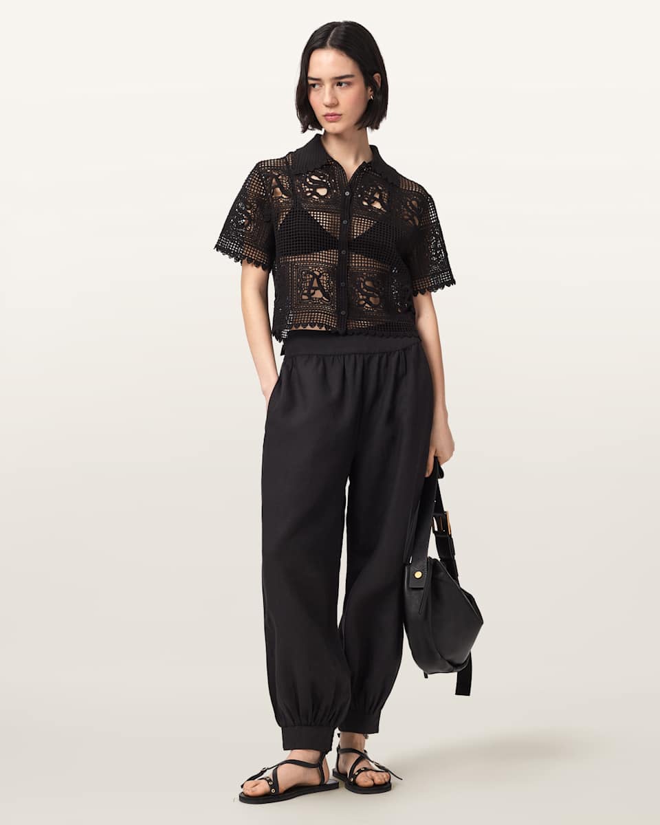 Harrie Linen Blend Baggy Fit Pants