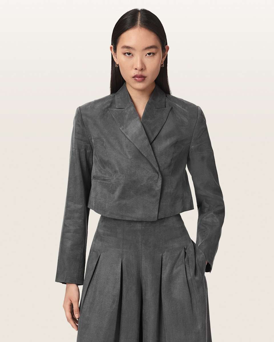 Marrlo Double Breasted Cropped Blazer