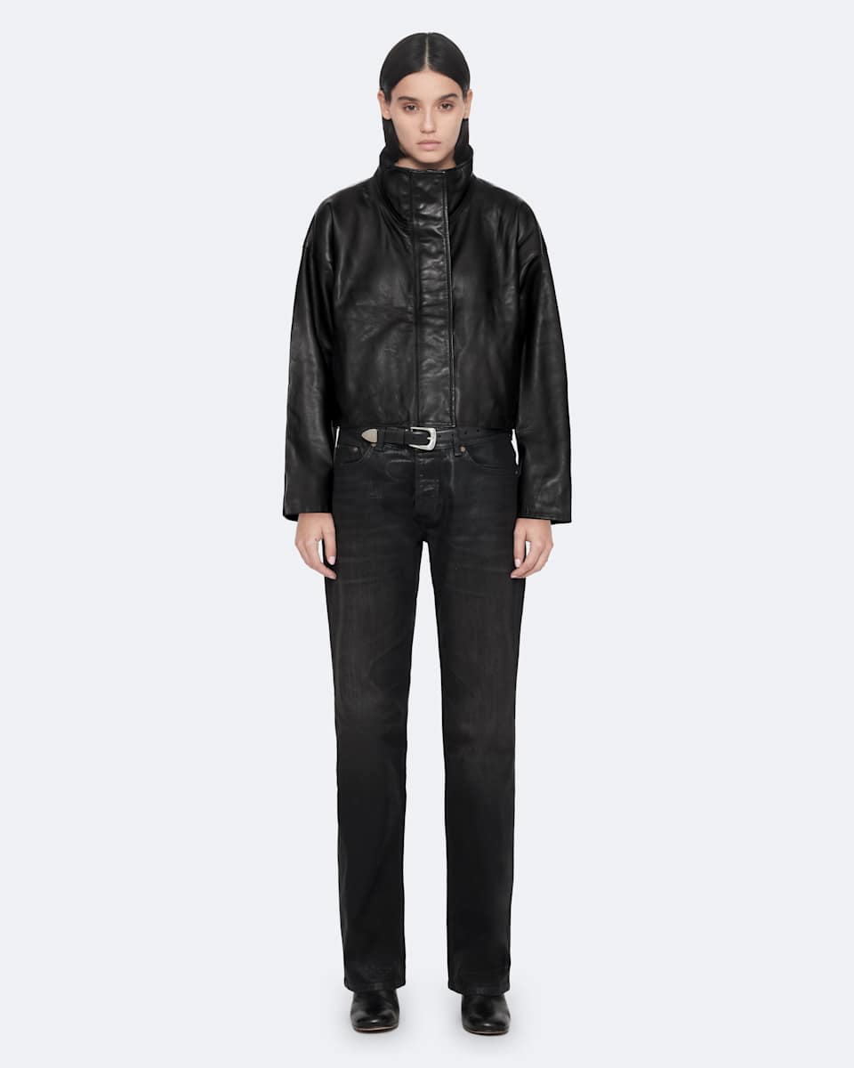 AllSaints Ryder Funnel Neck Leather Jacket