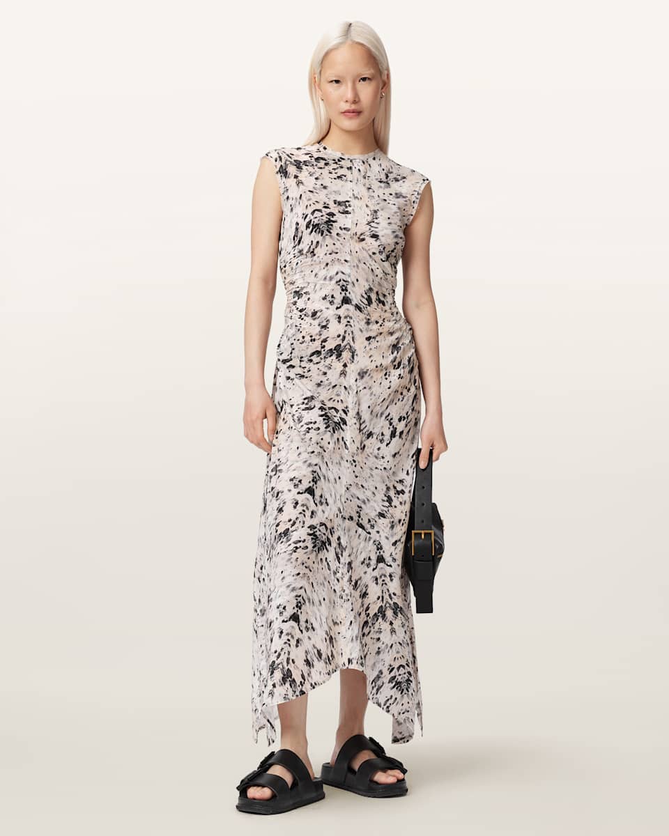 AllSaints Noor Asymmetric Sleeveless Maxi Dress