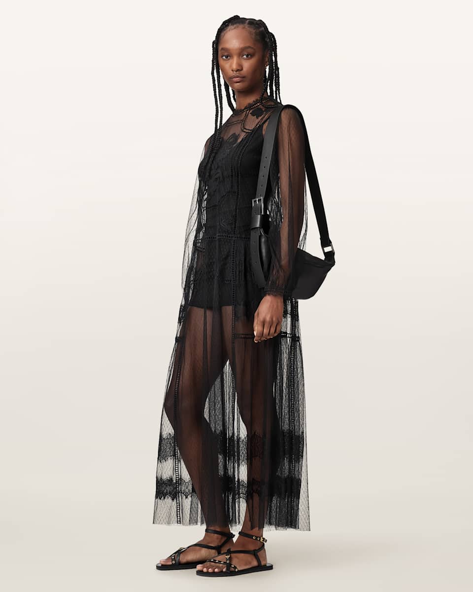 AllSaints Cesca Mesh Midi Dress