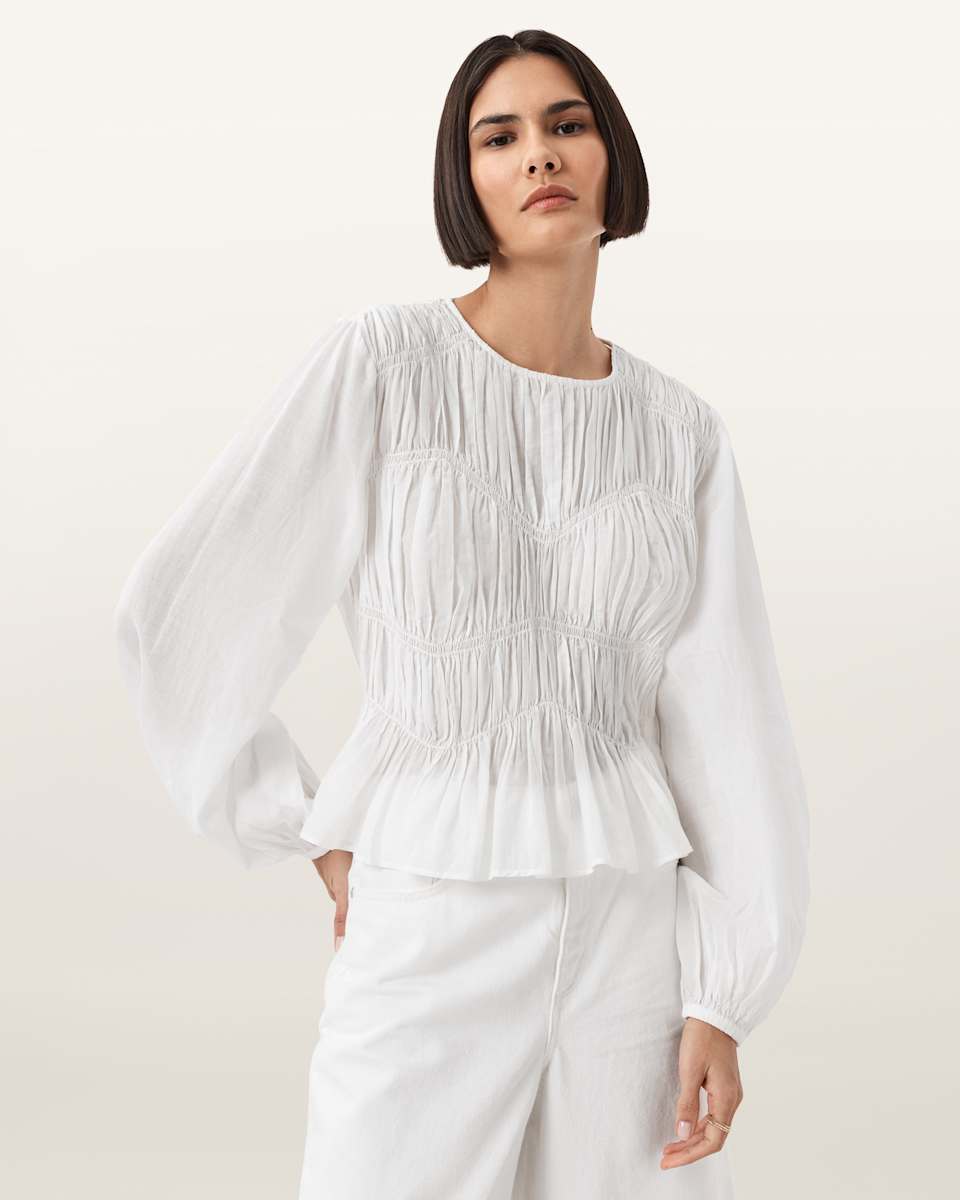 Melani Round Neck Gathered Top