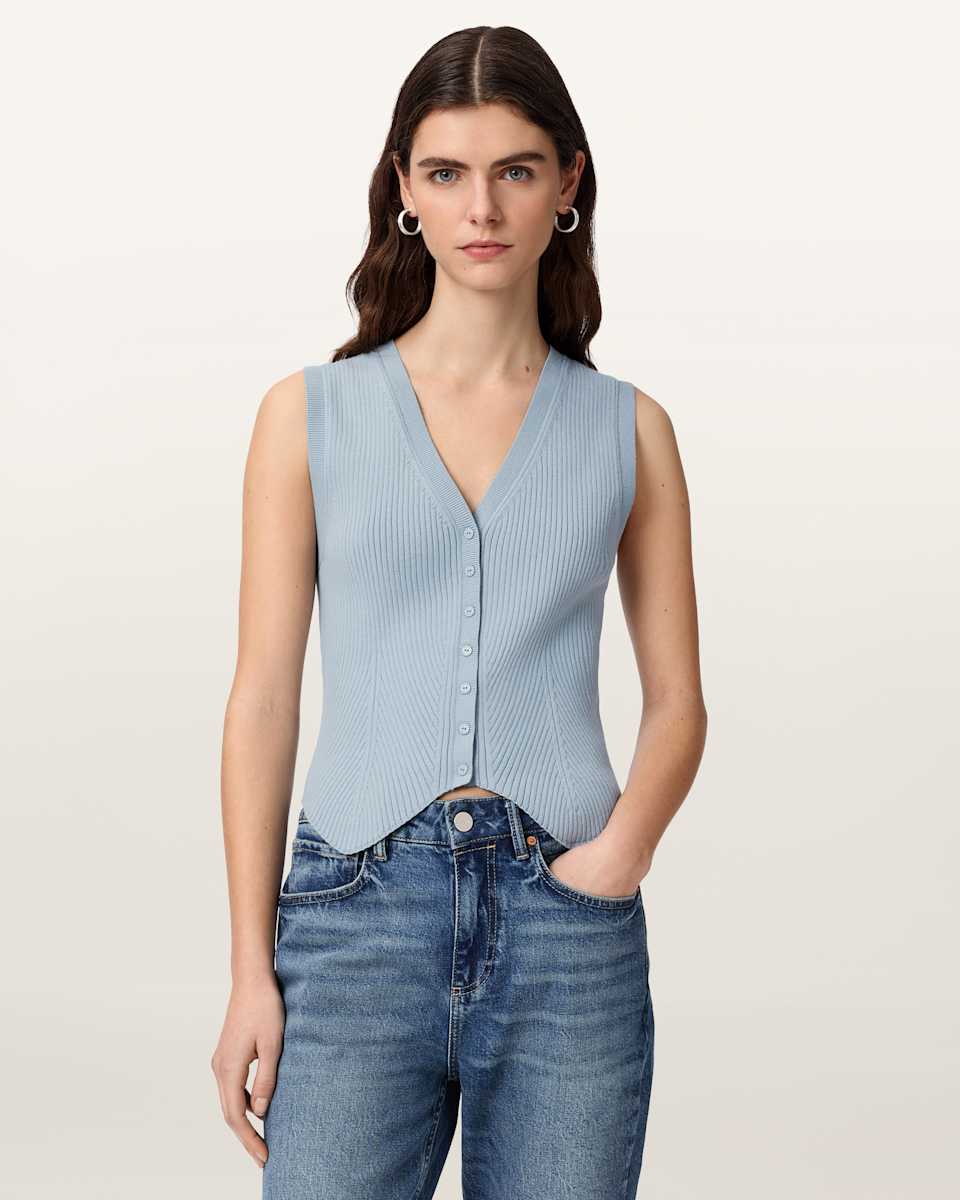 Cruz Ribbed Knitted Waistcoat