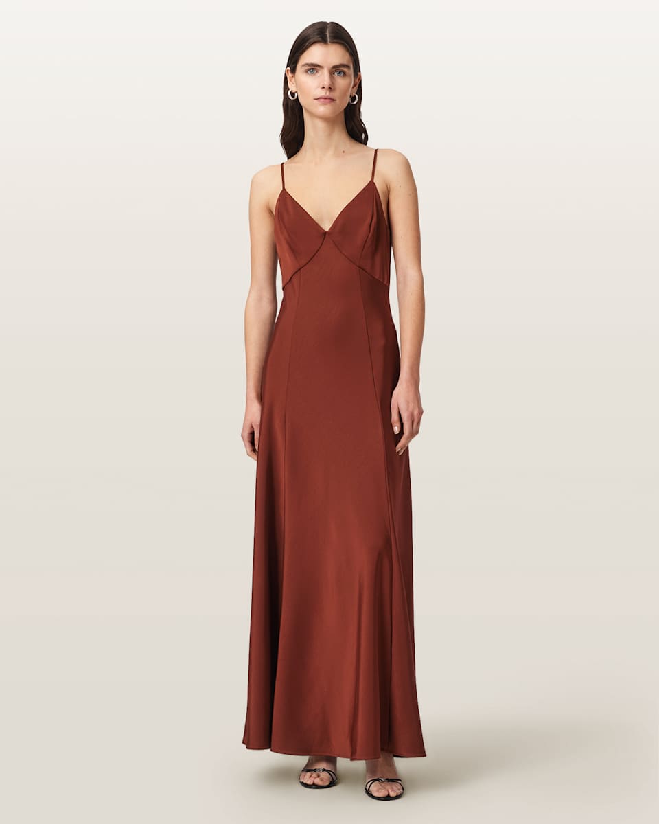 AllSaints Irina Maxi Slip Dress