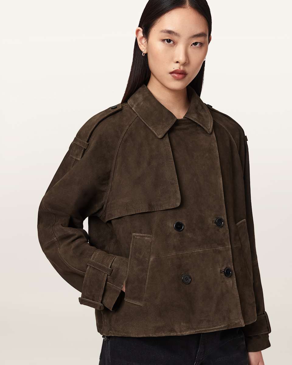 Reya Cropped Suede Mac