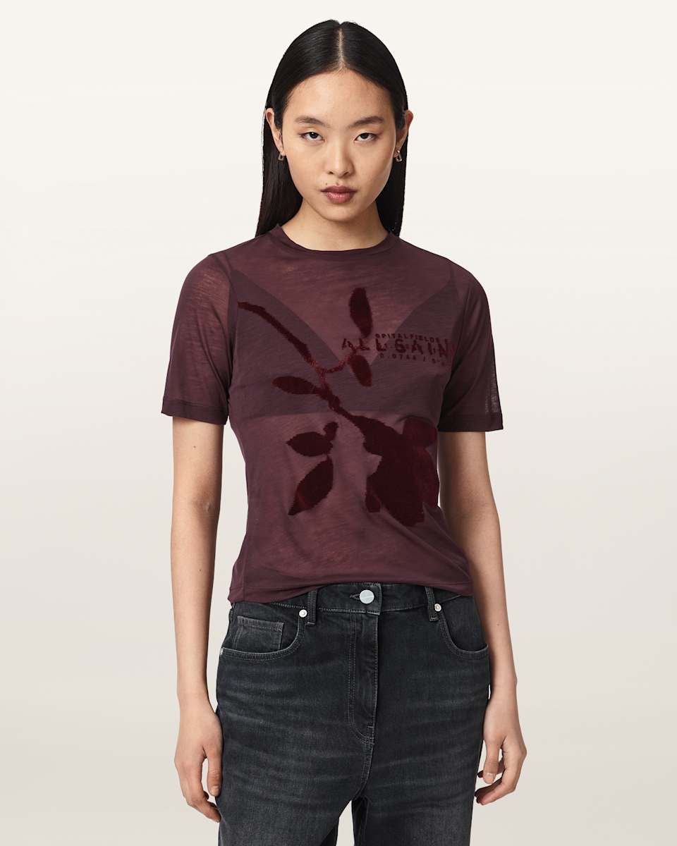 AllSaints Athea Graphic Sheer T-Shirt