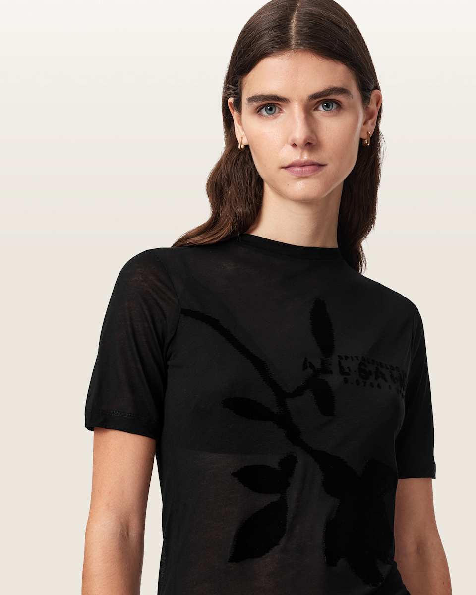 AllSaints Athea Graphic Sheer T-Shirt