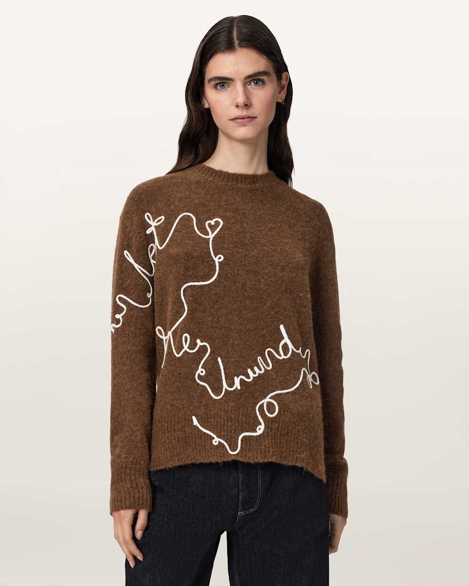AllSaints Unwind Relaxed Alpaca Blend Sweater