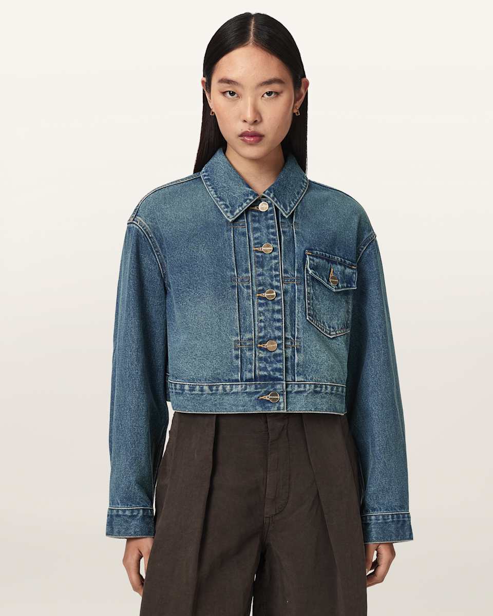 AllSaints Blink Cropped Denim Jacket
