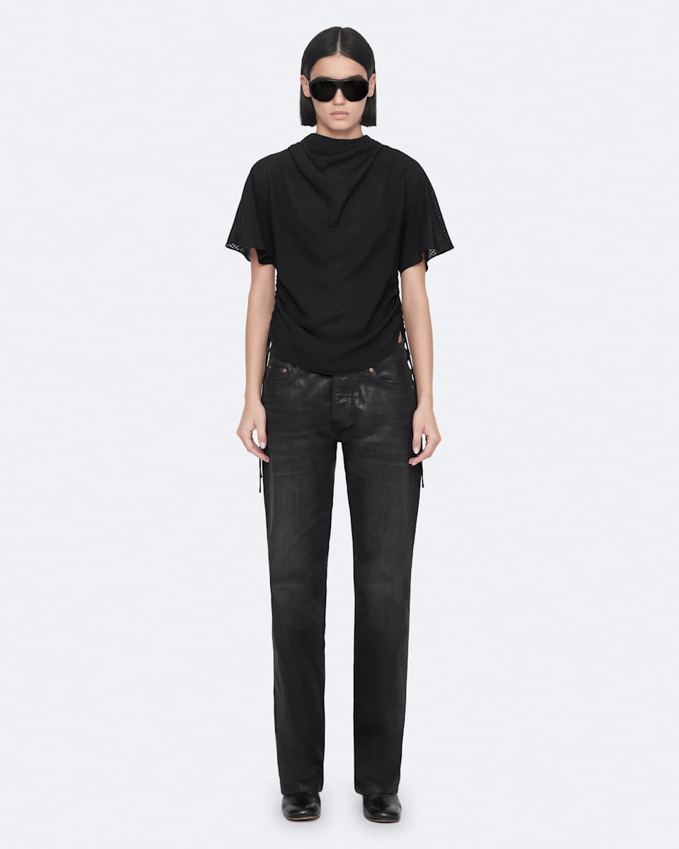 AllSaints Leslie Half Sleeve Cowl Neck Top