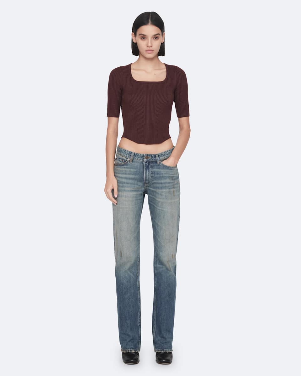 AllSaints Cruz Hally Ribbed Knit Top