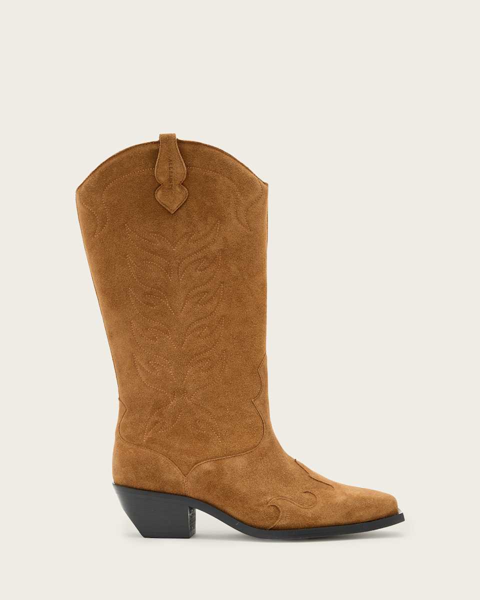 AllSaints Dolly Western Suede Boots
