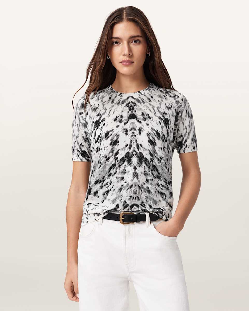 Anouk Snake Print Merino Wool T-Shirt