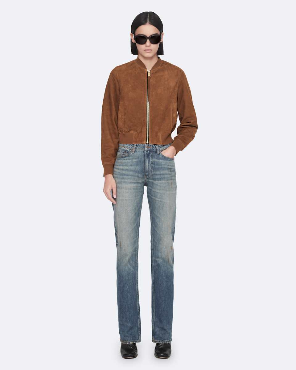 AllSaints Orten Suede Bomber Jacket