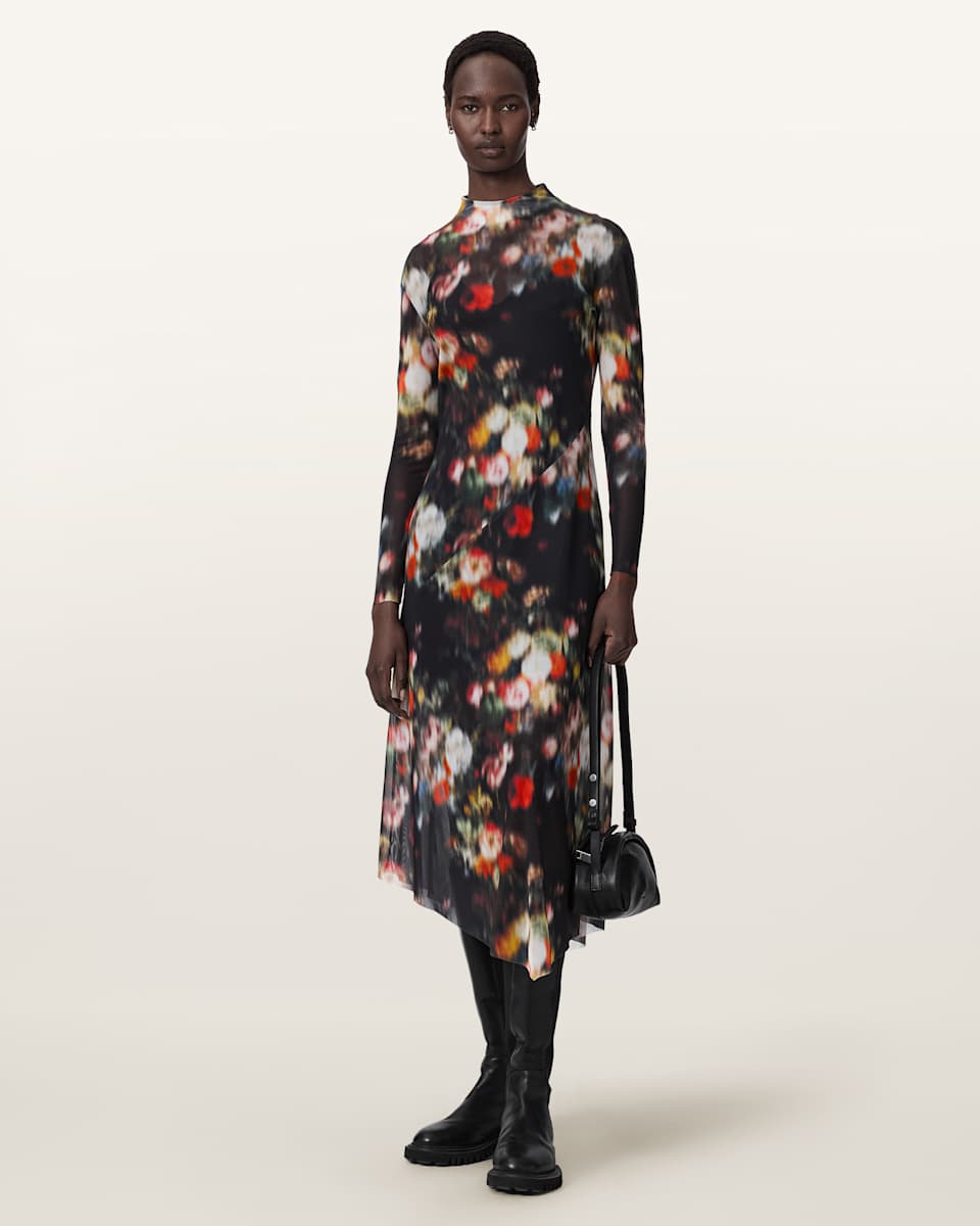 AllSaints Gracie Floral Midi Dress