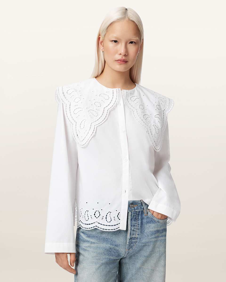 AllSaints Marie Broiderie Regular Fit Shirt