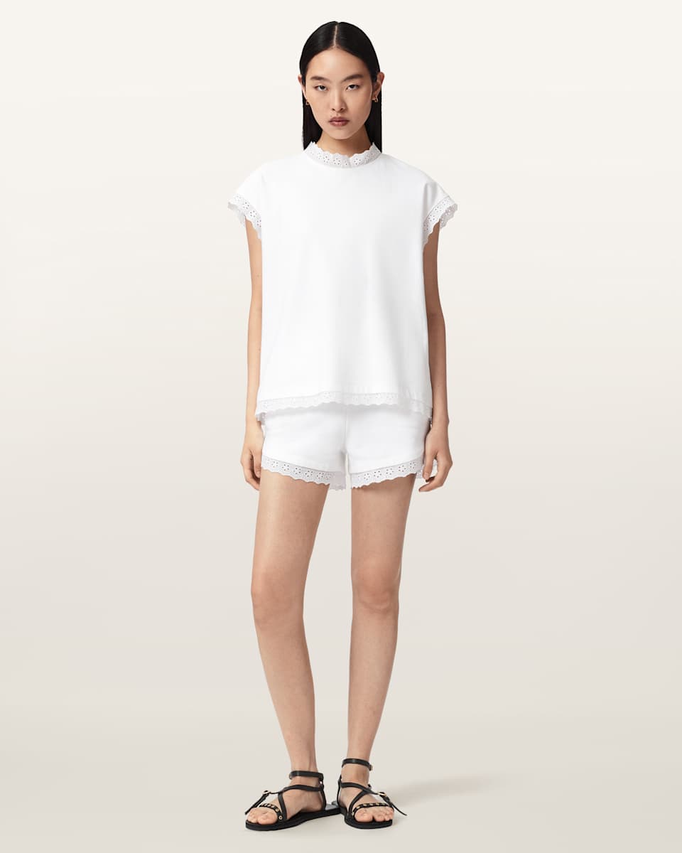 Lele Straight Fit Lace Trim Shorts