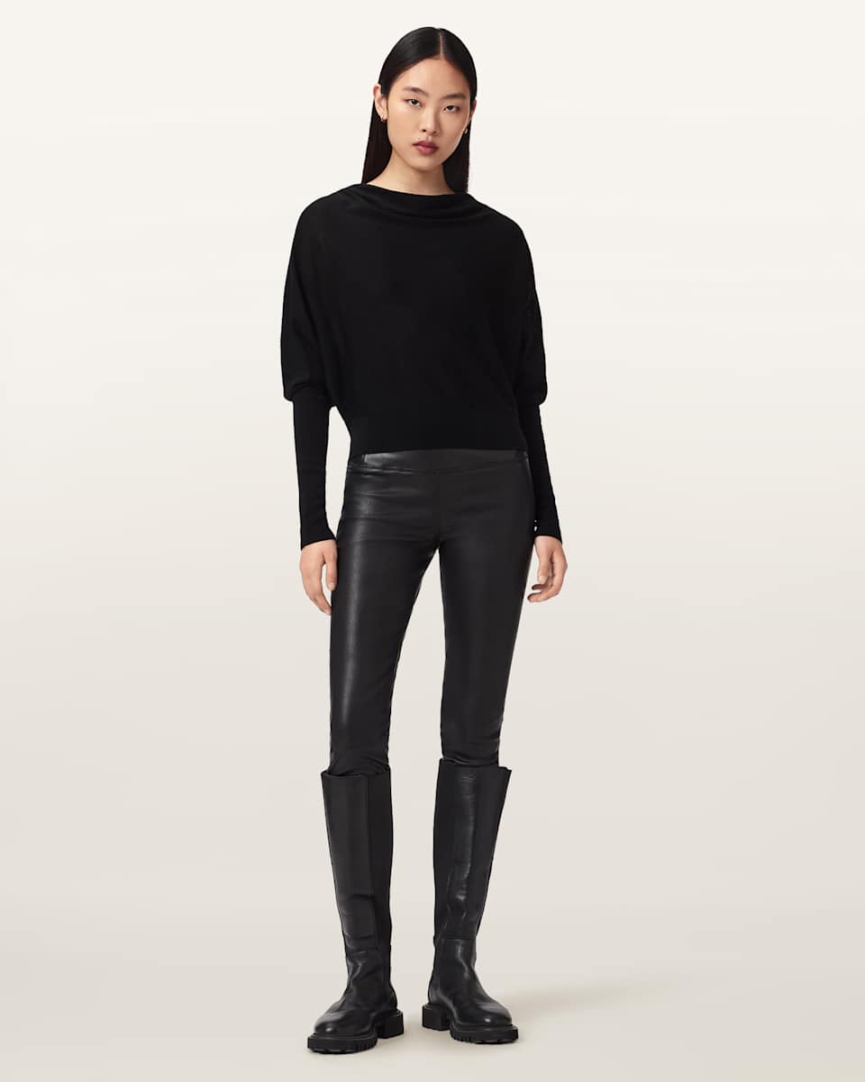 AllSaints Cora Leather Stretch Leggings