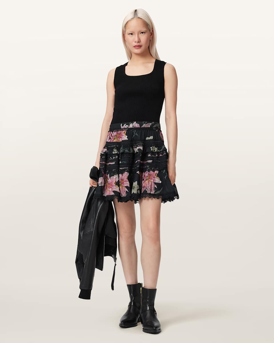 Trimmed Mini Skirt